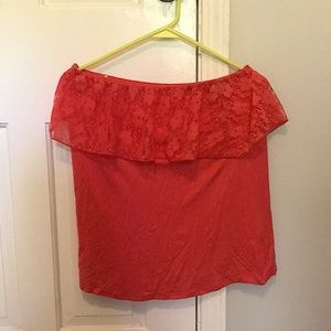 Strapless pink top-Ocean Drive